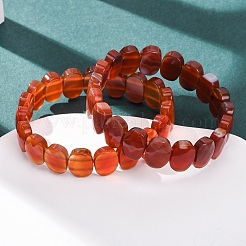 Dyed & Heated Natural Carnelian Faceted Beaded Stretch Bracelets for Women&nbsp;BJEW-K251-07O