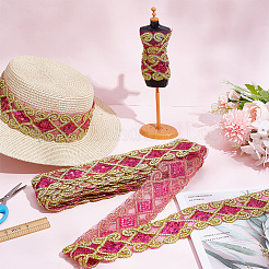 10 Yards Polyester Ribbon with Paillettes&nbsp;OCOR-WH0082-202A