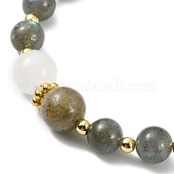 Natural Labradorite & White Jade & Rhodonite Beaded Bracelets for Women&nbsp;BJEW-JB13618