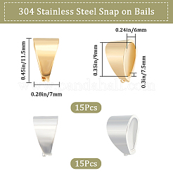 30Pcs 2 Colors 304 Stainless Steel Snap on Bails&nbsp;STAS-BBC0002-80