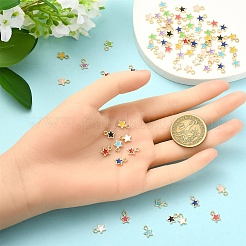 150Pcs Eco-friendly Alloy Enamel Star Charms&nbsp;ENAM-YW0005-87