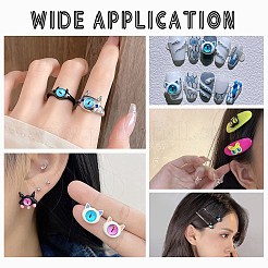 126Pcs 28 Styles Spray Printed Alloy Cabochons&nbsp;MRMJ-AR0001-25