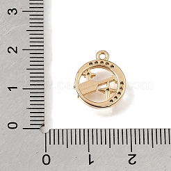 Brass Micro Pave Clear Cubic Zirconia Charms&nbsp;CU-K001-02F-G