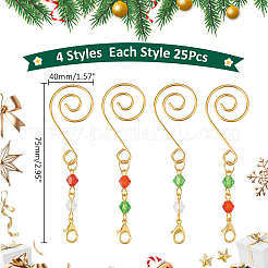 100Pcs 4 Styles Alloy Christmas Hook&nbsp;HJEW-WR00029
