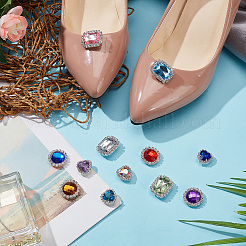 12Pcs 12 Styles Alloy Glass Shoe Decorations&nbsp;AJEW-FG0004-42