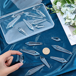 20Pcs 4 Styles Transparent Glass Pendants&nbsp;GLAA-SP0001-79