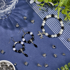 144Pcs 9 Styles Tibetan Style Zinc Alloy Tube Bails&nbsp;FIND-SC0021-40