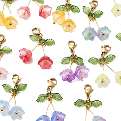 18Pcs 9 Colors Campanula Glass Pendant Decoration&nbsp;HJEW-FS00037