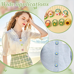 90Pcs 9 Colors 1-Hole Resin Buttons&nbsp;BUTT-PH0001-66