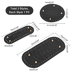 3Pcs 3 Style PU Leather Flat Round Bag Bottom&nbsp;FIND-WR0004-43A