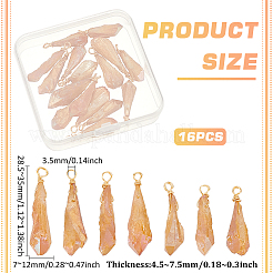 16Pcs Electroplated Raw Rough Natural Quartz Crystal Copper Wire Wrapped Pendants&nbsp;FIND-FG0003-30B
