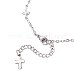 3Pcs 3 Styles 304 Stainless Steel Cross Link Chain Anklets&nbsp;AJEW-AN00739
