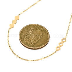 Ion Plating(IP) 304 Stainless Steel Rhombus Cable Chain Necklaces for Women&nbsp;NJEW-K255-35G