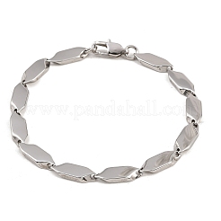 304 Stainless Steel Rhombus Link Chain Bracelets for Men Women&nbsp;BJEW-G766-04P