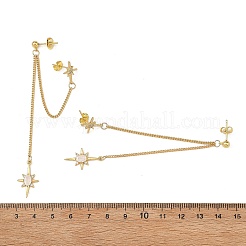 Brass Glass Dangle Earrings&nbsp;EJEW-JE07406