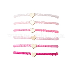 6Pcs 6 Colors Glass Seed Beads Stretch Bracelets&nbsp;BJEW-MZ00227