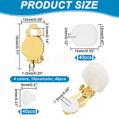 120Pcs 6 Styles Resin with Silicone Iron Clip-on Earring Findings&nbsp;FIND-WR0011-55