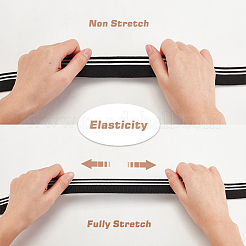 4Pcs 2 Colors 95% Elastic Fiber & 5% Spandex Stripe Pattern Polyester Ribbing Fabric for Cuffs&nbsp;OCOR-BC0006-50