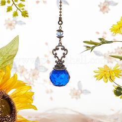Faceted Glass Round Big Pendant Decorations&nbsp;HJEW-GF0001-09B