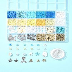 DIY Ocean Beach Theme Stretch Jewelry Set Kits&nbsp;DIY-FS0006-89