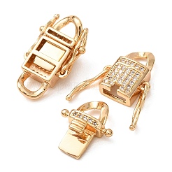 Brass Micro Pave Cubic Zirconia Twister Clasps&nbsp;CU-K002-20G