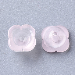 4-Petal Transparent Spray Painted Glass Bead Caps&nbsp;LS-GGLA-S054-009A-04