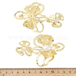 Alloy & Iron & Imitation Pearl Stud Earrings&nbsp;EJEW-M075-09G
