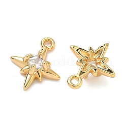 Brass Micro Pave Cubic Zirconia Star Charms&nbsp;KK-A281-13D-G