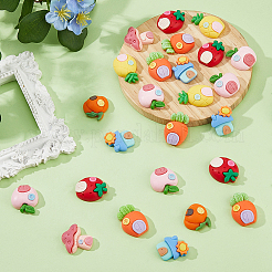 70Pcs 7 Styles Cartoon Opaque Resin Cabochons&nbsp;RESI-FH0001-61