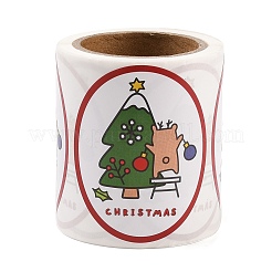 120 Round Paper Christmas Cartoon Sticker Rolls&nbsp;DIY-M070-09C