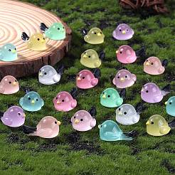 80Pcs 8 Colors Bird Luminous Resin Display Decorations&nbsp;CRES-SZ0001-42