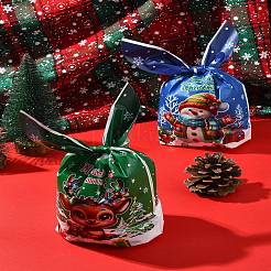 60Pcs 3 Colors Christmas Theme Rabbit Shaped Candy Plastic Bags&nbsp;ABAG-FS0001-05