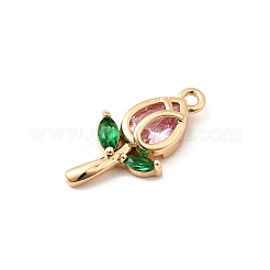 Brass Micro Pave Cubic Zirconia Pendants&nbsp;KK-D408-01KCG