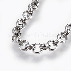 Non-Tarnish 304 Stainless Steel Rolo Chain Necklaces&nbsp;NJEW-F242-12P-C