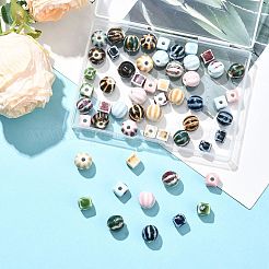 56Pcs 14 Styles Handmade Porcelain Beads&nbsp;PORC-FS0001-30