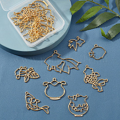 18Pcs 9 Style Alloy Open Back Bezel Charm Pendants&nbsp;FIND-OC0001-66