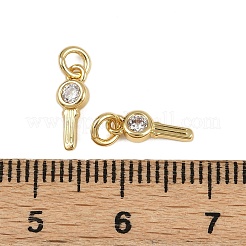 Brass Pave Cubic Zirconia Pendants&nbsp;KK-L241-15G