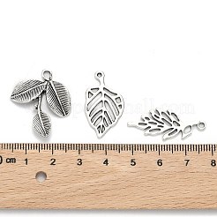 Mixed Style Tibetan Style Alloy Leaf Pendants&nbsp;TIBEP-F040-01AS