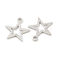 925 Sterling Silver Hollow Star Charms&nbsp;STER-B005-38P