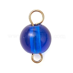 Drawbench Transparent Glass Round Connector Charms&nbsp;PALLOY-JF03321