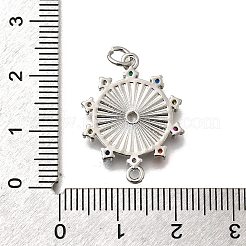 Brass Colorful Cubic Zirconia Sun Connector Charms&nbsp;KK-M318-13P