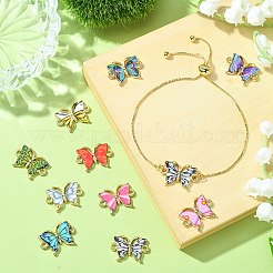 50Pcs 10 Colors Alloy Enamel Connector Charms&nbsp;ENAM-CJ0005-77