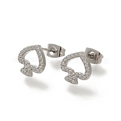 304 Stainless Steel Micro Pave Clear Cubic Zirconia Stud Earrings&nbsp;EJEW-H018-02P-02
