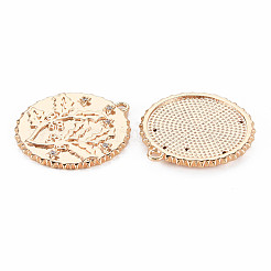 Brass Micro Pave Clear Cubic Zirconia Pendants&nbsp;KK-S364-198