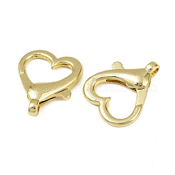 Heart Brass Lobster Claw Clasps&nbsp;KK-I358-018G