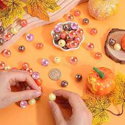 Thanksgiving Day Theme 100Pcs 5 Colors Opaque Acrylic Beads&nbsp;MACR-SP0001-01B-06