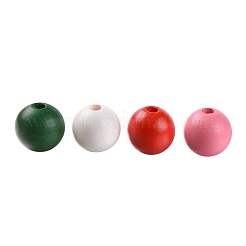 160Pcs 4 Colors Farmhouse Country and Rustic Style Painted Natural Wood Beads&nbsp;WOOD-LS0001-01M