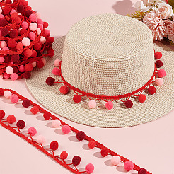6.5 Yards Gradient Color Polyester Pom Pom Ball Tassel Ribbons&nbsp;DIY-GA0006-95D