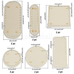 6Pcs 6 Style Flat Round PU Leather Knitting Crochet Bags Nail Bottom Shaper Pad&nbsp;DIY-PH0021-06A