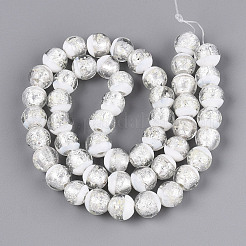 Luminous Handmade Lampwork Silver Foil Beads Strand&nbsp;FOIL-N029-03A